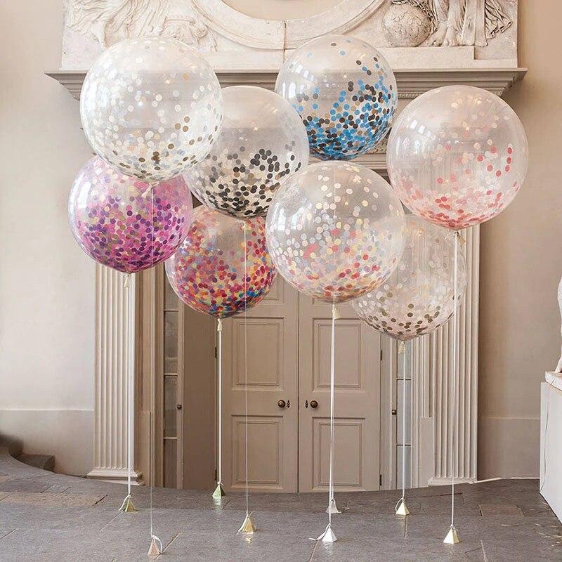 5Pcs 12Inch Baby Shower Ballonnen Party Decoration Leuke Baby Transparante Confetti Latex Ballonnen Kids Verjaardagsfeestje Benodigdheden