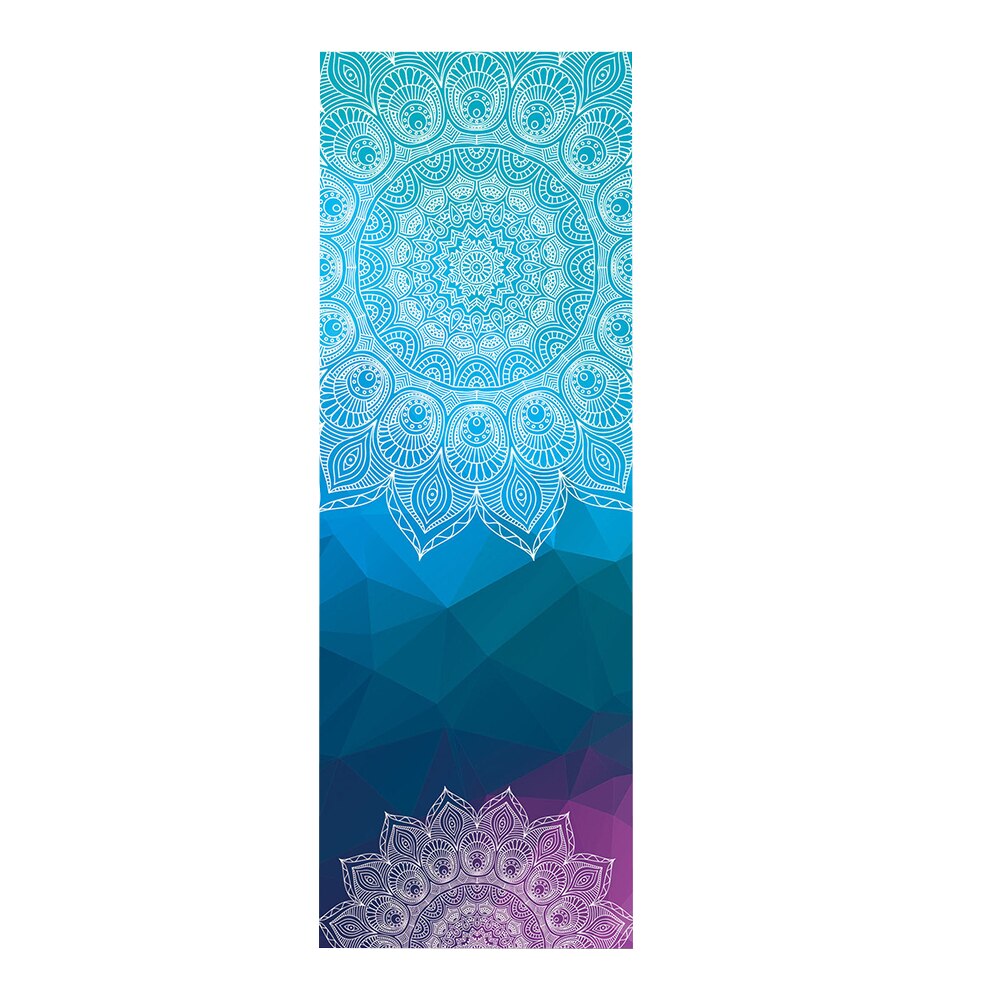 Tapis de Yoga de voyage tapis de Yoga imprimé antidérapant tapis pliant Ultra mince Portable pour Yoga Pilates exercice de remise en forme à domicile fibres superfines: Black