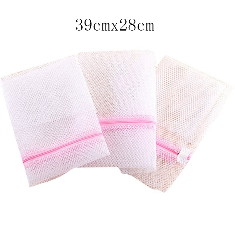 Polyester lynlås vaskepose tøj vaskepose bh sokker undertøj taske vaskebeholder multisize hjemmelagermaskine: 39 cm x 28cm