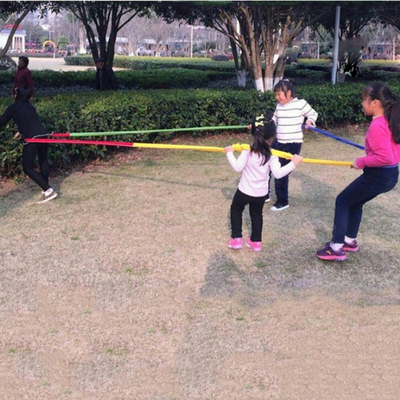 Team Cooperation Work Develop Outdoor Sport Toy Elasticity Rope Circle Southeast Northwest Running Push Game Sensory Integration