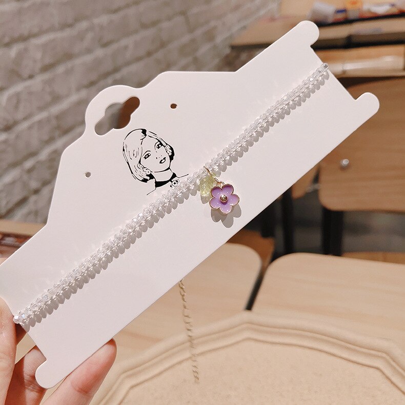 Kpop colar feminino com miçangas, colar de miçangas e margaridas para mulheres, curto, de presente