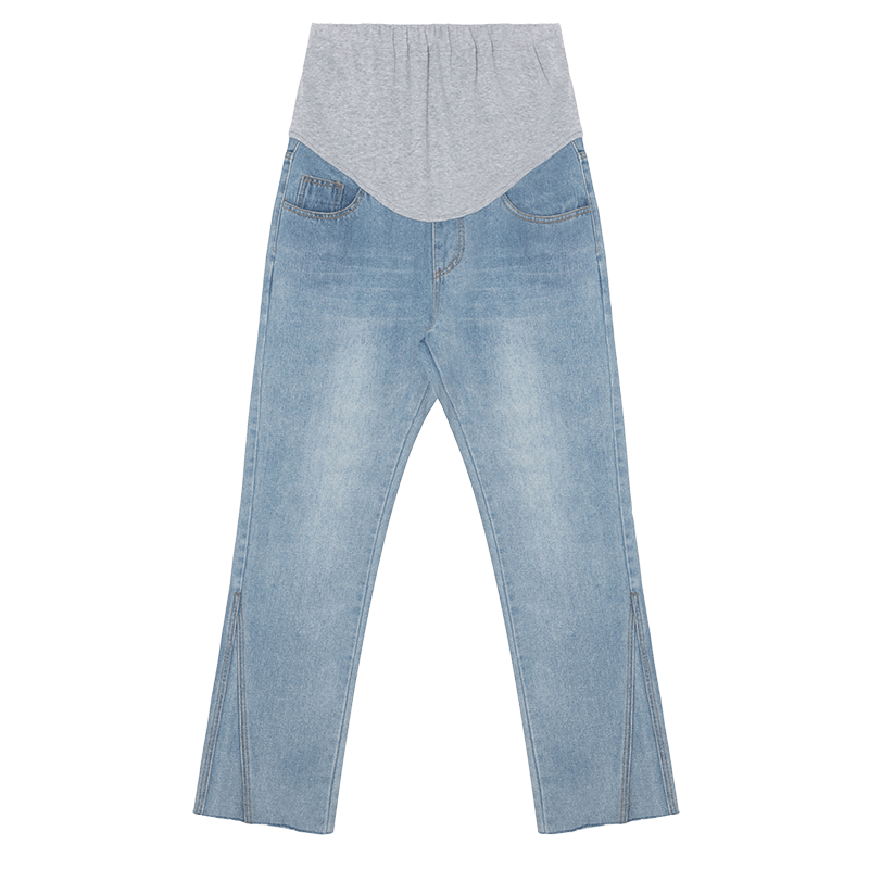 5503 # Elastische Taille Buik Denim Moederschap Lange Jeans Lente Casual Broek Kleding Voor Zwangere Vrouwen Zwangerschap Rechte Broek