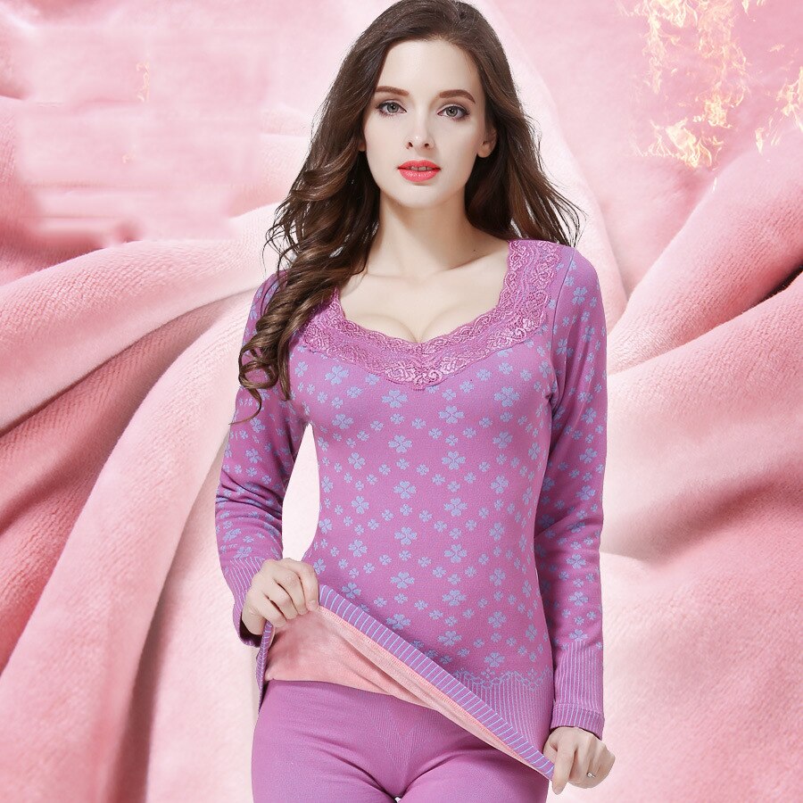 Col V Sous Vetement Femme Hiver Sous-vêtements Thermiques Chauds