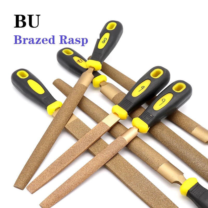 Limas de diamante Braze de 6 a 14 pulgadas, Lima de Metal plana/semicircular para objetos superduros, herramientas de mano para tallado de carpintería