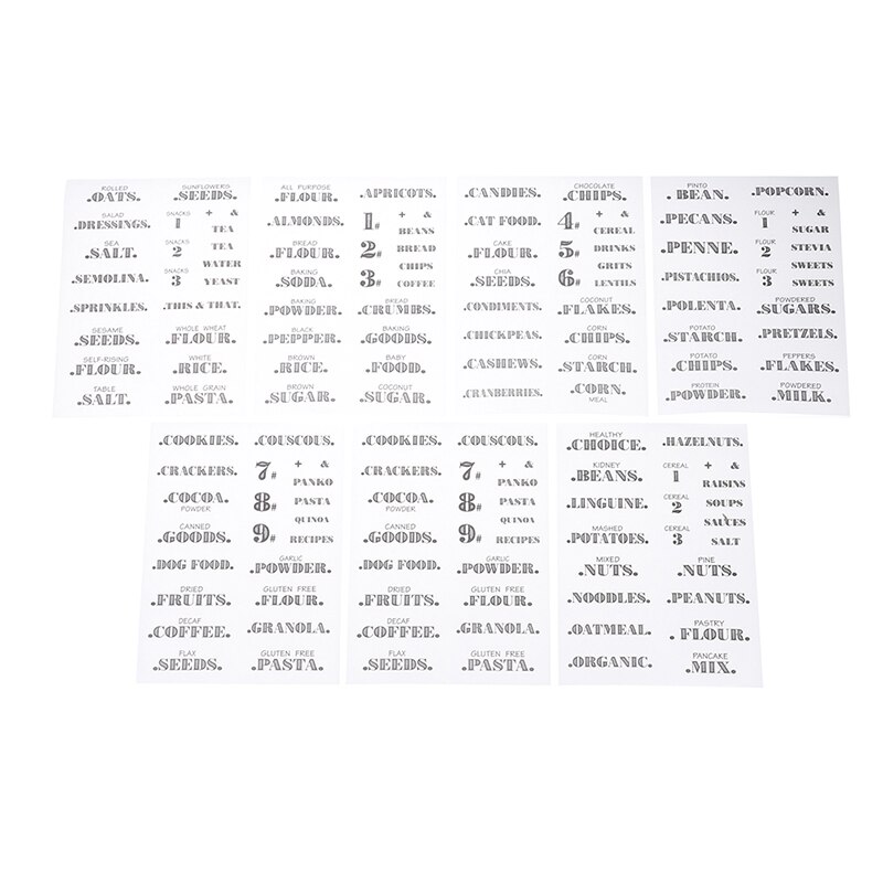 Etiquetas de despensa transparentes, pegatinas impermeables para tarros de comida, 6 hojas