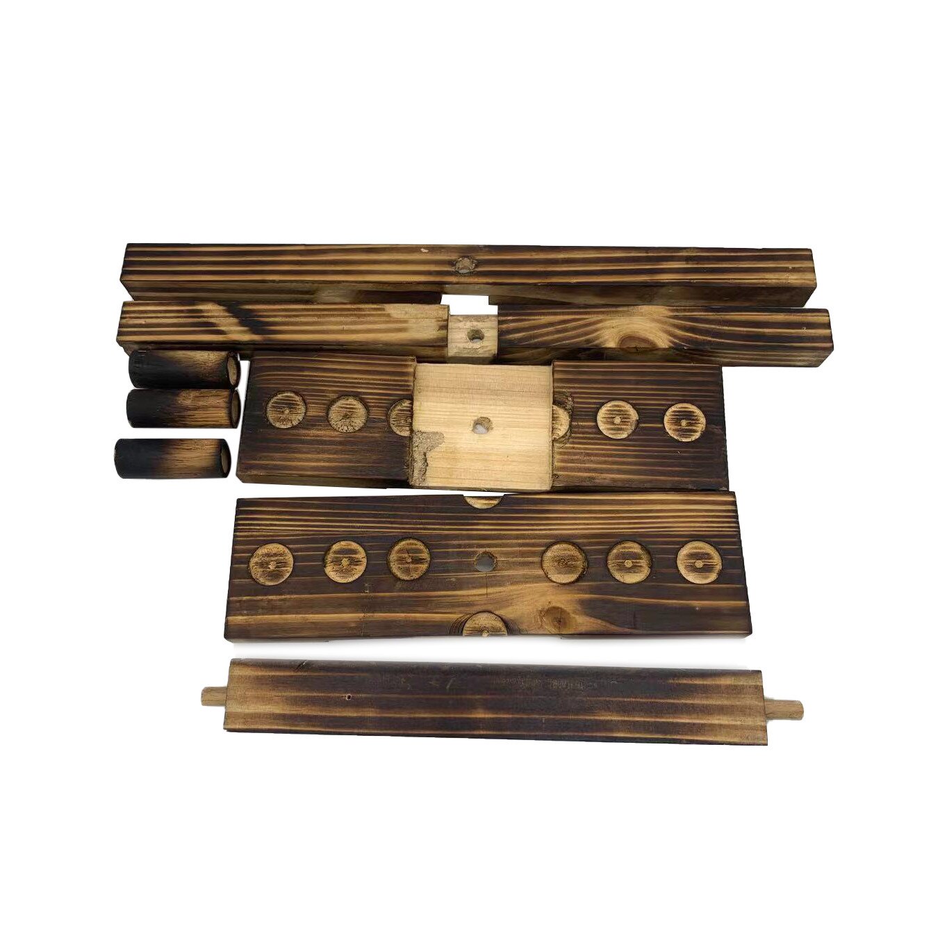 Ringwurfspiel für 4 spieler, interaktives spielzeug für partys, bars und zuhause. handgefertigte ringhaken aus holz.