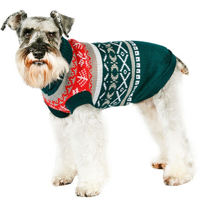 herrlich KEK XS-XL Kleine Hund zur Seite fahren Warme Herbst Winter Hund Kleidung Welpe Strickwaren Rollkragen Häkeln Hund Mantel Chihuahua Yorkie: dunkel Grün / XL