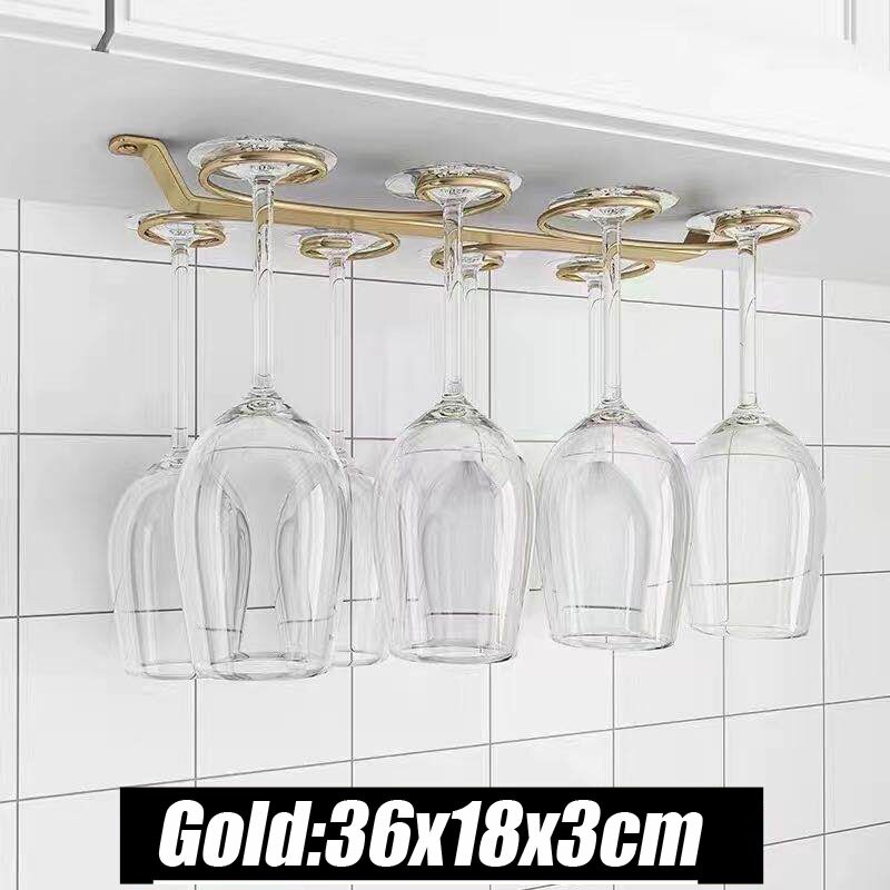Útil Bar de , soporte de pared para colgar vasos de vino tinto, estante para sujetar hasta 8 Copas: D