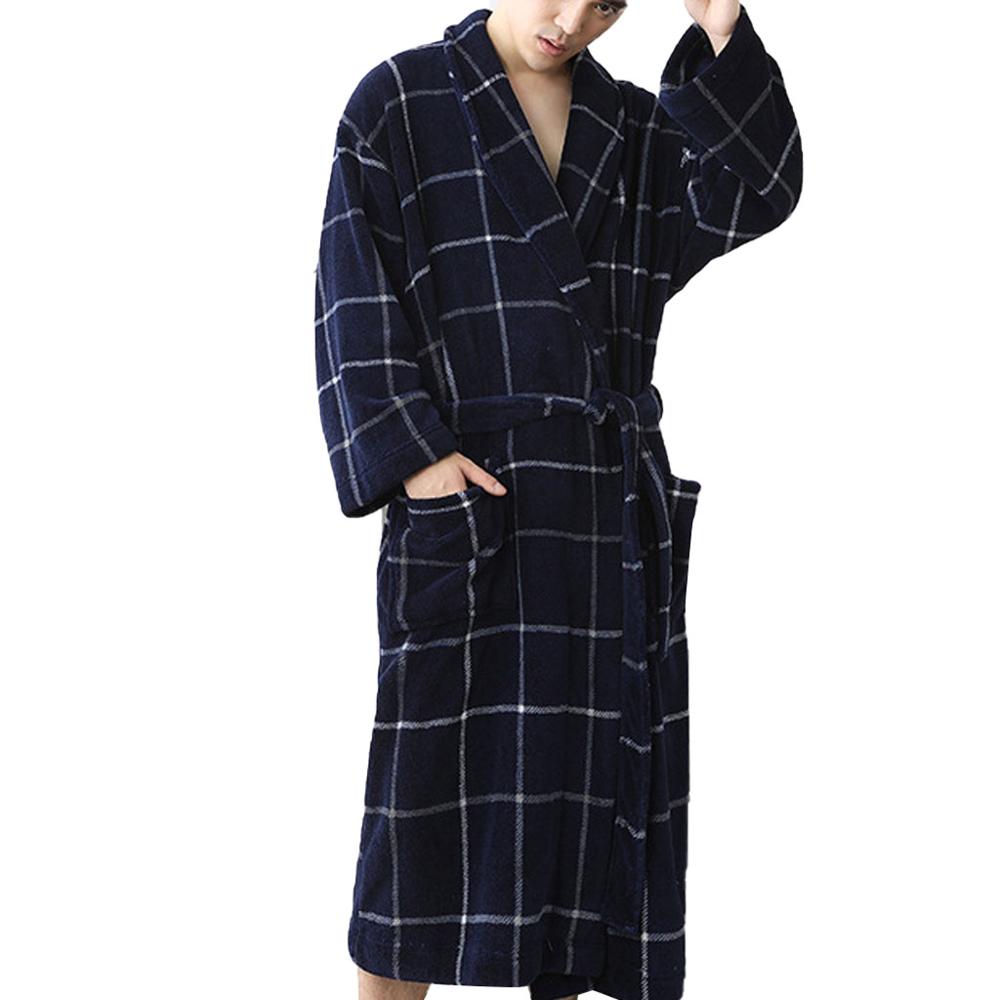 Hommes hiver allongé peluche châle peignoir maison vêtements à manches longues Robe manteau bain robe peignoir homme peignoir homme #1210