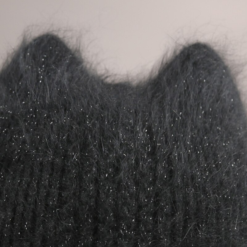 Gorro de lana de imitación con orejas de gatito para mujer, gorro de lana de imitación con orejas de gato, cálido, Color sólido
