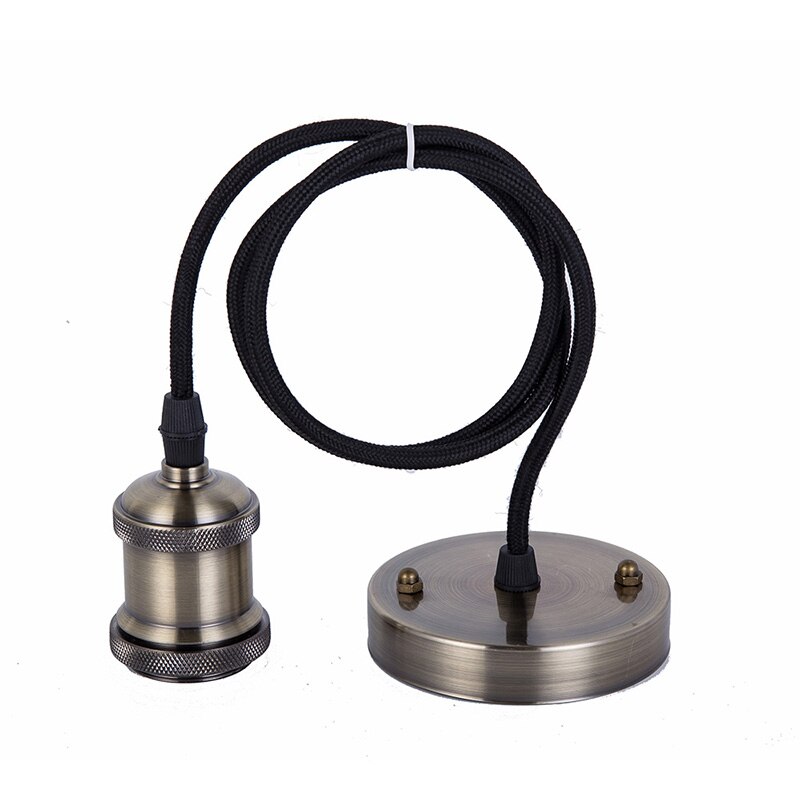 E27 Socket Aluminum Light Lamp Holder E26 Screw Bulb base Vintage Pendant lights Industrial Retro Fittings lamp holder Fixture: Antique Brass