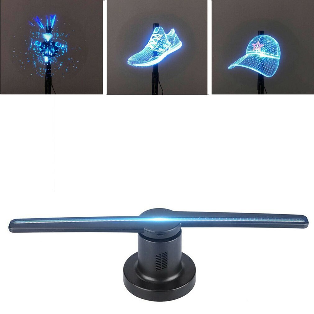 3D Fan Hologram Projector Wall-mounted Wifi Led Sign Holographic Lamp Player Remote Advertising Display support Images and video