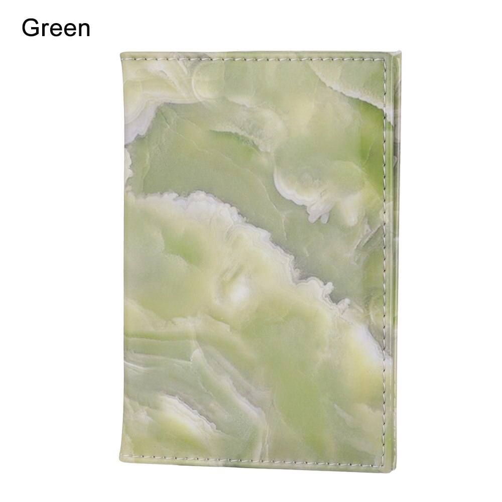 Funda de pasaporte para hombre y mujer, de piel sintética, estilo de mármol, con porta pasaporte y tarjeta de crédito, bolsa billetera, funda de viaje: green