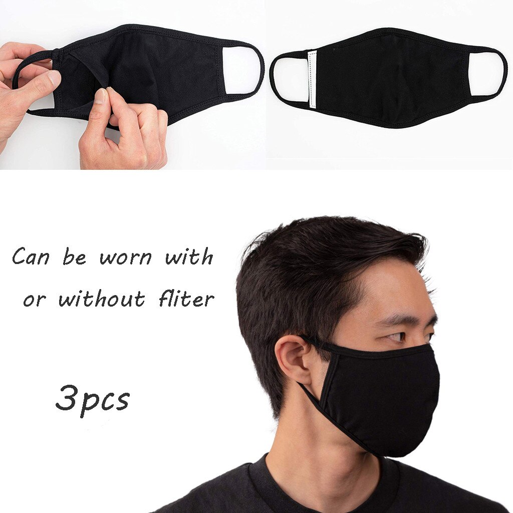 Volwassen Ski Fasemask Kan Zetten Filter Stofdicht Bedrukte Stof Herbruikbare Ademend Katoen Mascarillas Bandana: 3PCS