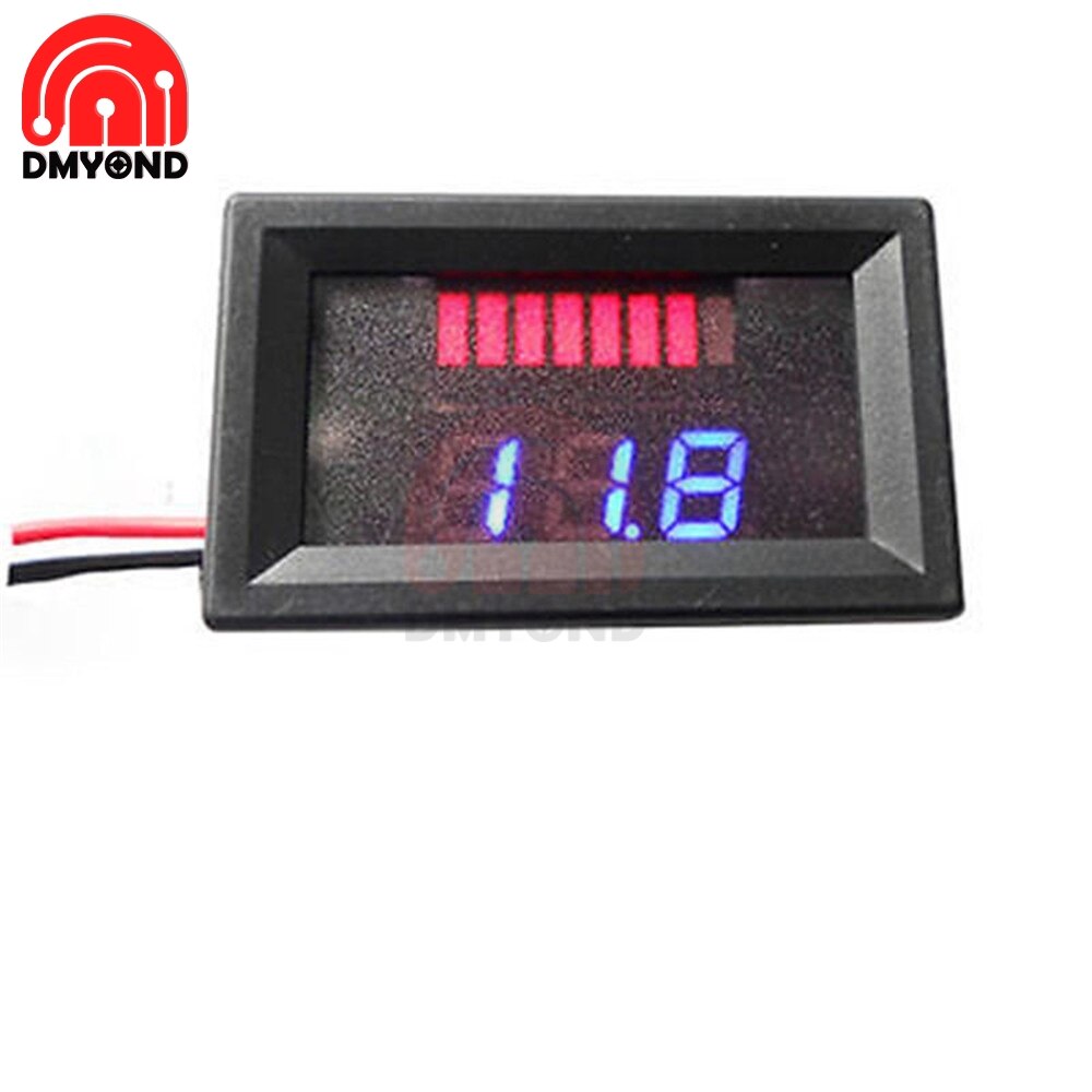 12V Car Lead Acid Battery Charge Level LED Indicator Battery Tester Lithium Battery Capacity Meter Detector Tester DC Voltmeter