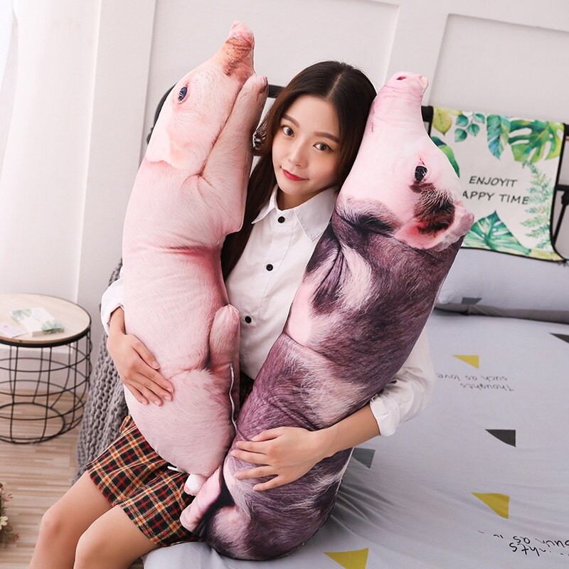 Gesimuleerde Pig Korte Pluche Kussen Dieren Gevulde Slapen Kussens Kids Volwassenen Huisdieren Bolster Sofa Stoel Decor Beddengoed/Vriend