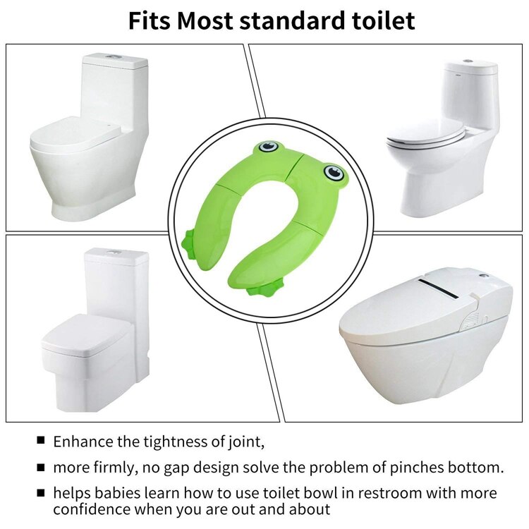 Leuke Kikker Opvouwbare Draagbare Reizen Plastic Baby Toiletbril Thuis Hotel Zindelijkheidstraining Seat Voor Kinderen Peuter Pot Stoel Pad /Mat