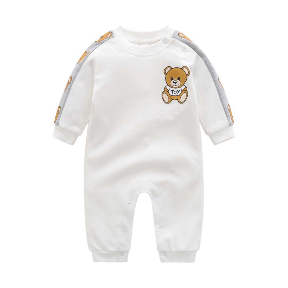 Barboteuse en coton pour bébés de 0 à 24 mois, vêtements de de , style pour bébés garçons et filles, imprimé ours, printemps: 9-12M