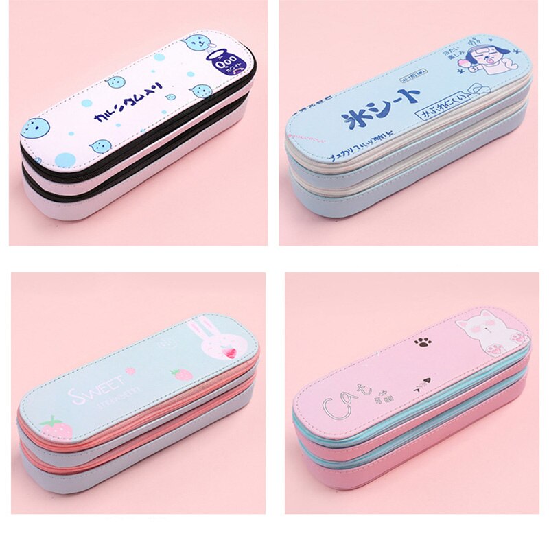 double Pencil CaseLarge Capacity School Pen Case Supplies Pencil Bag School Box Pencils Pouch Stationery