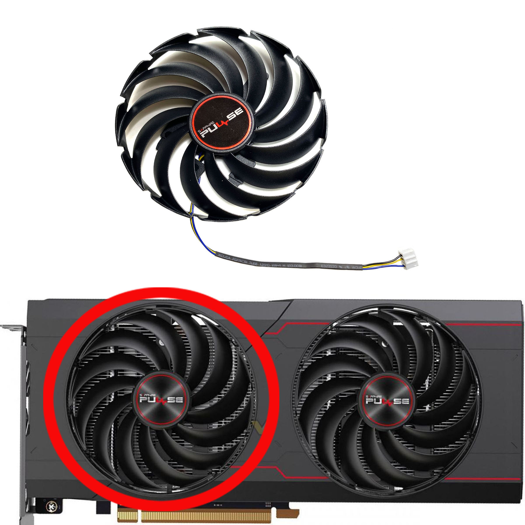 Nowy dla SAPPHIRE Radeon RX6700 6700XT karta graficzna wymienna wentylator FD10015M12D: Złota