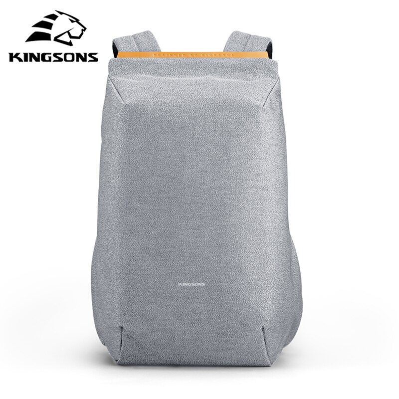 Kingsons Backpack Fit 15 Inch Laptop Mochila Male Anti-theft Waterproof Backpack Teenager Large Capacity School Backpack: Light Gray