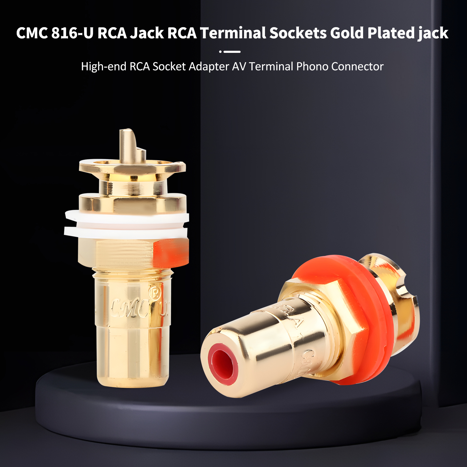 8 stk cmc 816- u rca jack rca terminal stik forgyldt jack 4 stk