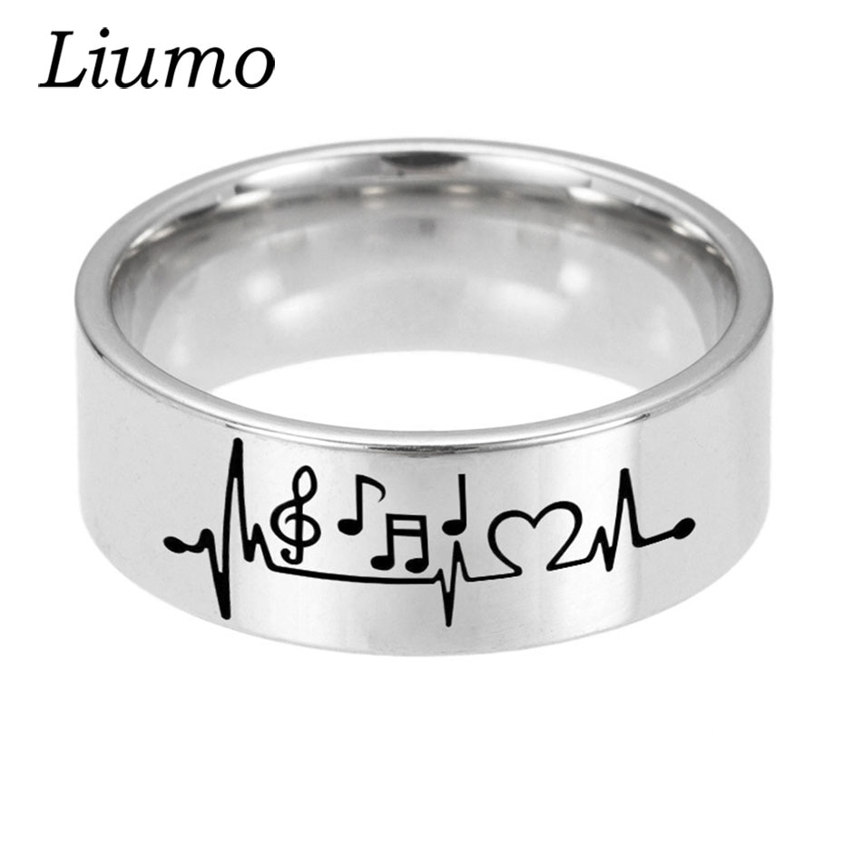 Bague Motif Portée De Piano - Acier Inoxydable, Unisexe, Design Musical élégant Pour Homme Et Femme - 7
