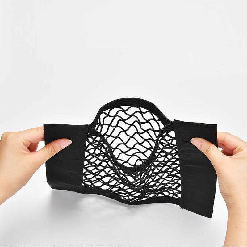 Car Interior Trunk Seat Back Elastic Mesh Net Car Styling Storage Bag Pocket Cage velcro Grid Pocket Holder Car Accessories Trun