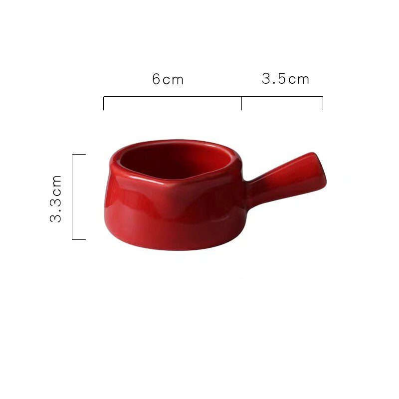 Japanische Keramik Hand bemalt Sauce Milch Krug Kaffee Container Tragbare Milch Topf mit Griff Küche Kochen Suppe Topf Geschirr: 50ml red