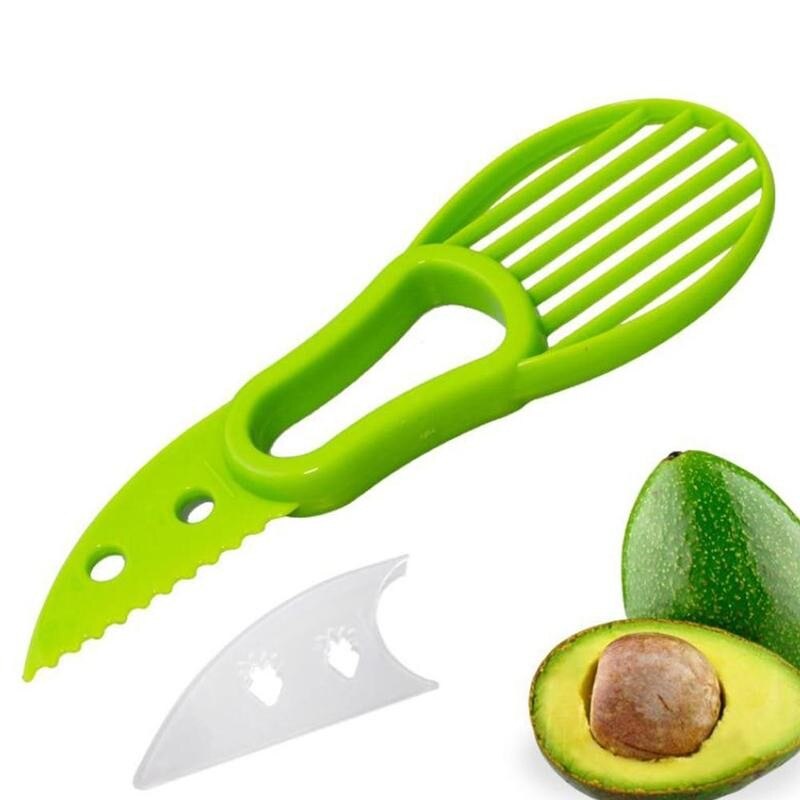 3 In 1 Avocado Slicer Shea Corer Boter Fruit Peeler Cutter Plastic Mes Keuken Groente Gereedschap Avocado Slicer