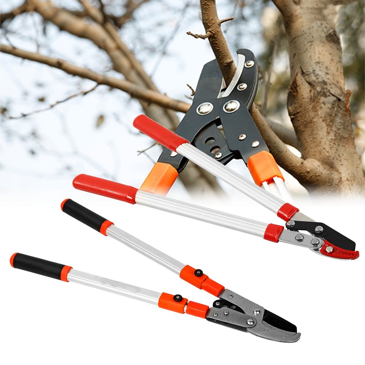 Telescopic Tree Ratchet Lopper Pruner Extending Garden tool Branch Shear Tools pruning shears tree cutter Pruning Tools