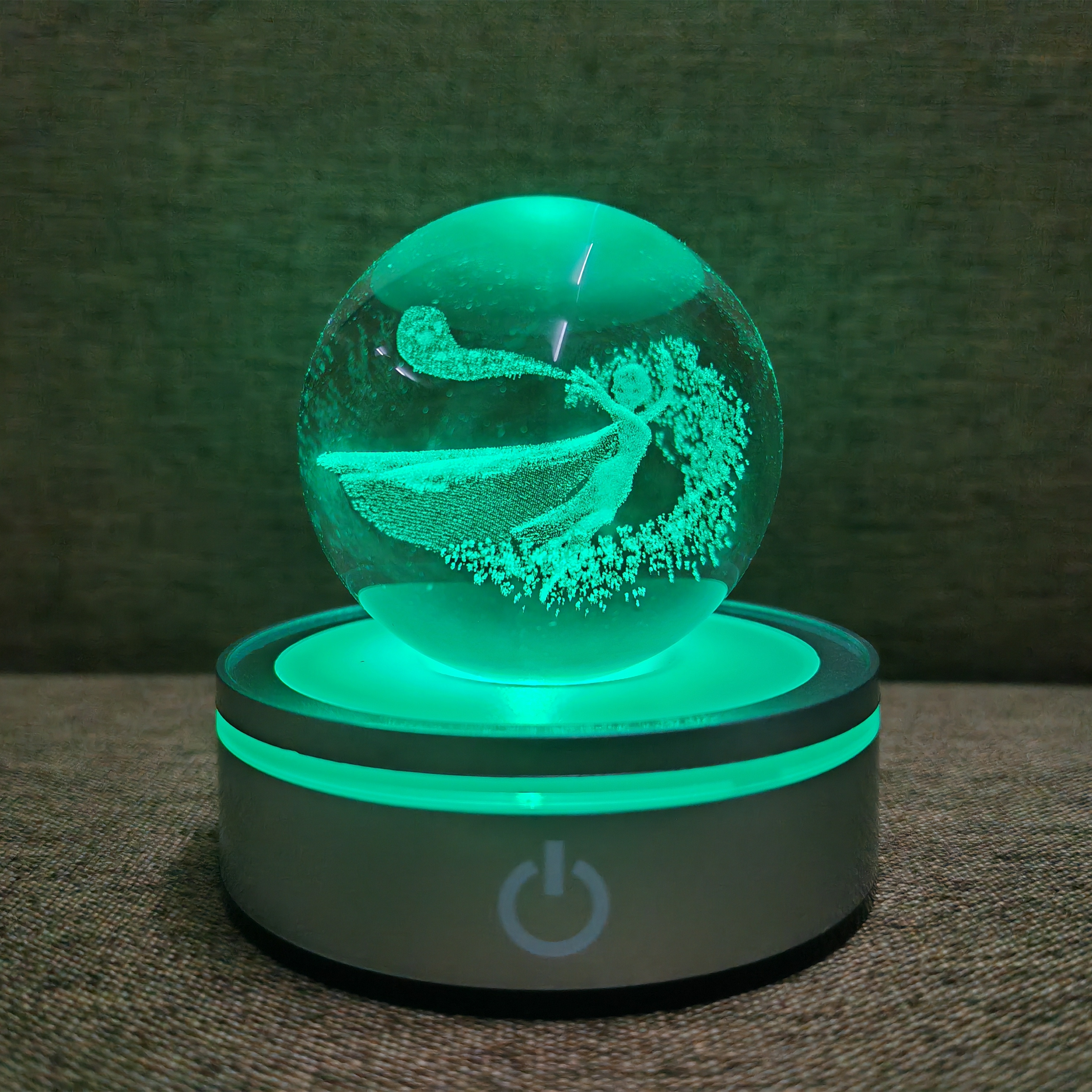 Luces nocturnas de bola de cristal, lámpara de mesa de Luna RGB 3D, planeta brillante, Galaxia, astronauta, decoración de mesa, para niños: Blanco frío