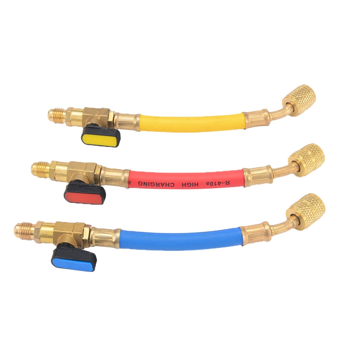Mangueras de carga para refrigeración por aire acondicionado R134a R410a, Set de mangueras de carga SAE hembra de 19cm y 1/4 ", 3 uds.