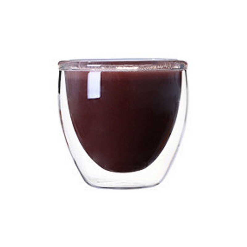 Dubbele Muur Handgemaakte Glas Hittebestendig Koffie Drinken Cup Geïsoleerde Clear Glas Drinkware: 80ml