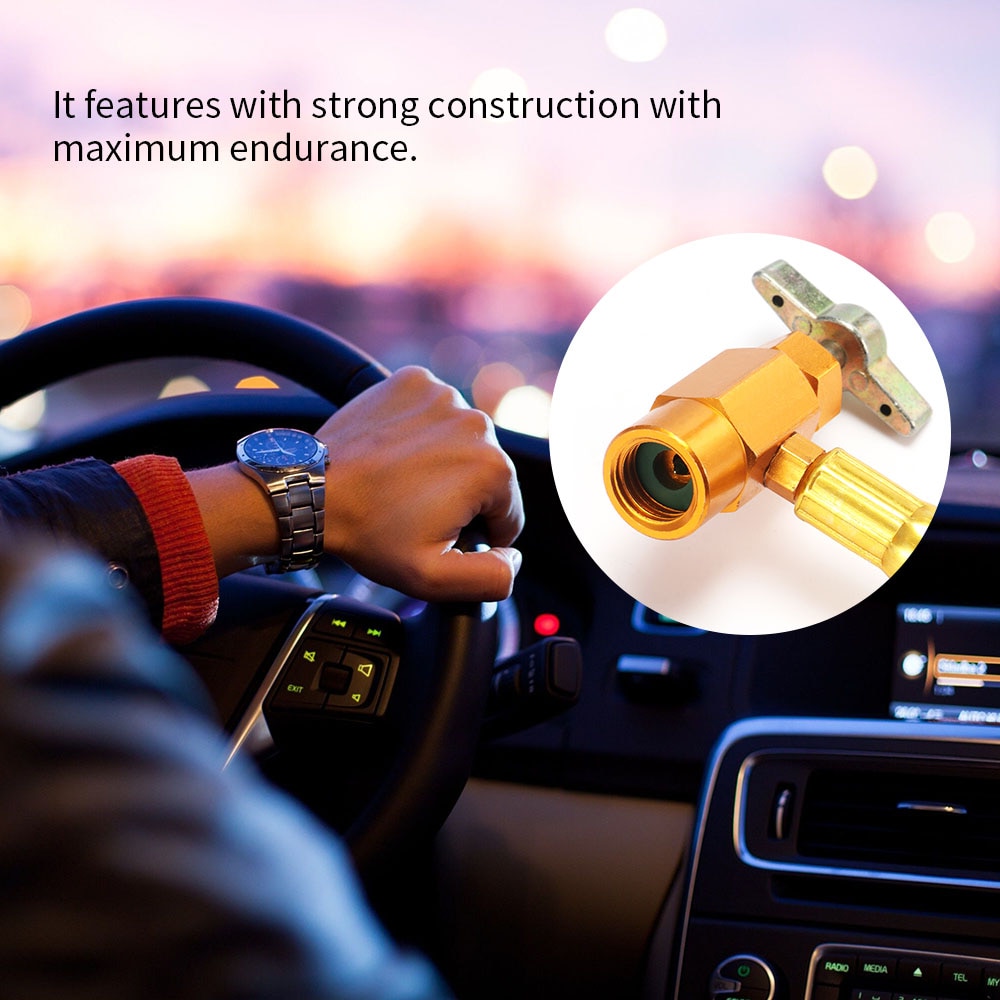 Accesorios para aire acondicionado de coche AC R134A, manguera de medición de recarga de refrigerante con indicador con adaptador de calibre