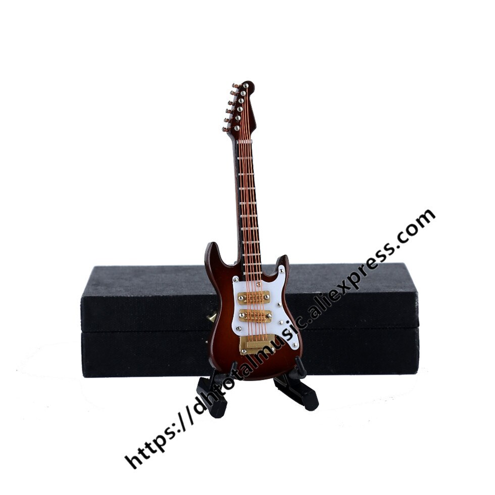 Mini guitare Miniature modèle guitare électrique modèle B Miniature en bois Mini Instrument de musique modèle Collection: Guitar J-10cm