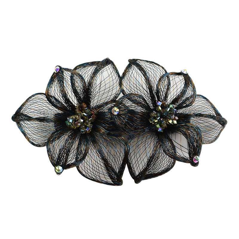 Original Handmade Copper Wire Flower Shape Hair Clips for Women Girls Chinese Style Braided Hair Clips Hair Accessories