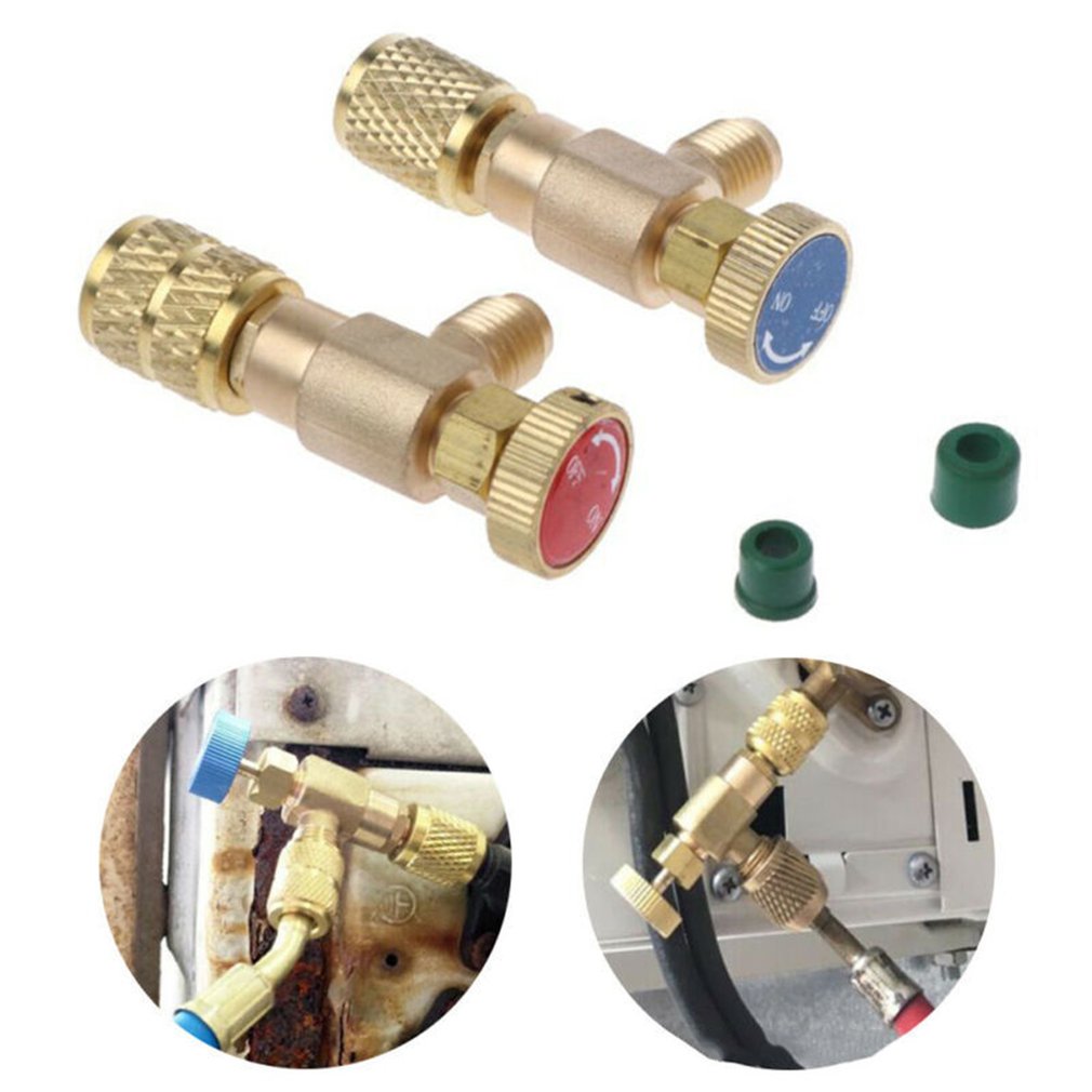 Refrigeration Charging Air Conditioning Adapter For R410A R22 1/4" Liquid Safety Valve Hose R22 Copper Adapter