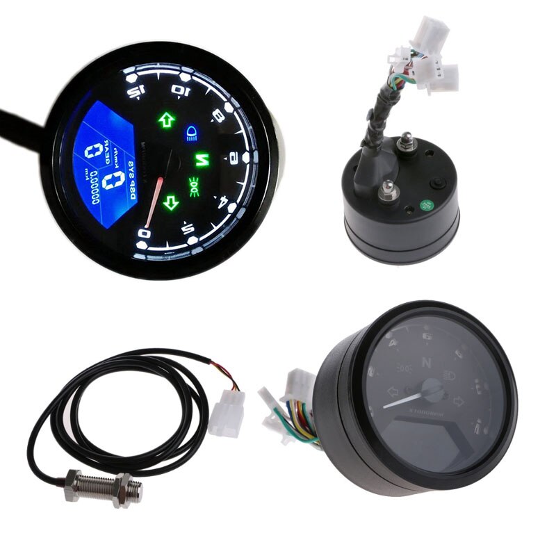 Motorcykel lcd meter kilometertæller omdrejningstæller speedometer lav olie alarm lcd olie meter
