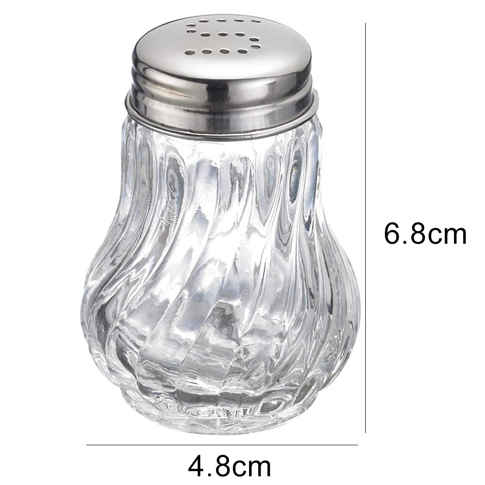 2Pcs Kitchen Spice Salt Pepper Seasoning Shaker Jar BBQ Cooking Glass Bottle