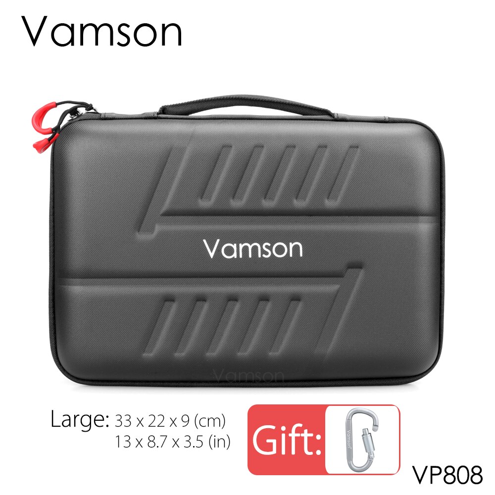 Vamson Large Waterproof Carrying Case PU for Gopro Hero 10/9/8/7/6 for DJI OSMO Action Camera for AKASO/YI Hard Shell VP808: VP808