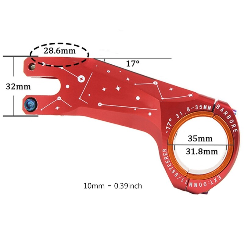 MTB Bicycle Stem -17 Degree Ultralight Aluminum Alloy Road Bike Handlebar Stem XXUF