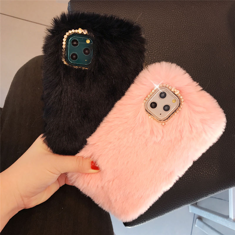 New 2021 Fashion Lady Gift Case For IPhone 12 XR X 11 Pro Max SE Furry Fluffy Warm Cover For IPhone 6S 7 8 Plus Soft Phone Case