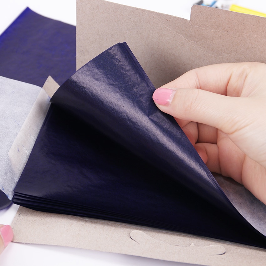 50 pieces/lot Carbon Paper 48K Double Sided Blue Finance Carbon Paper School Office Stationery