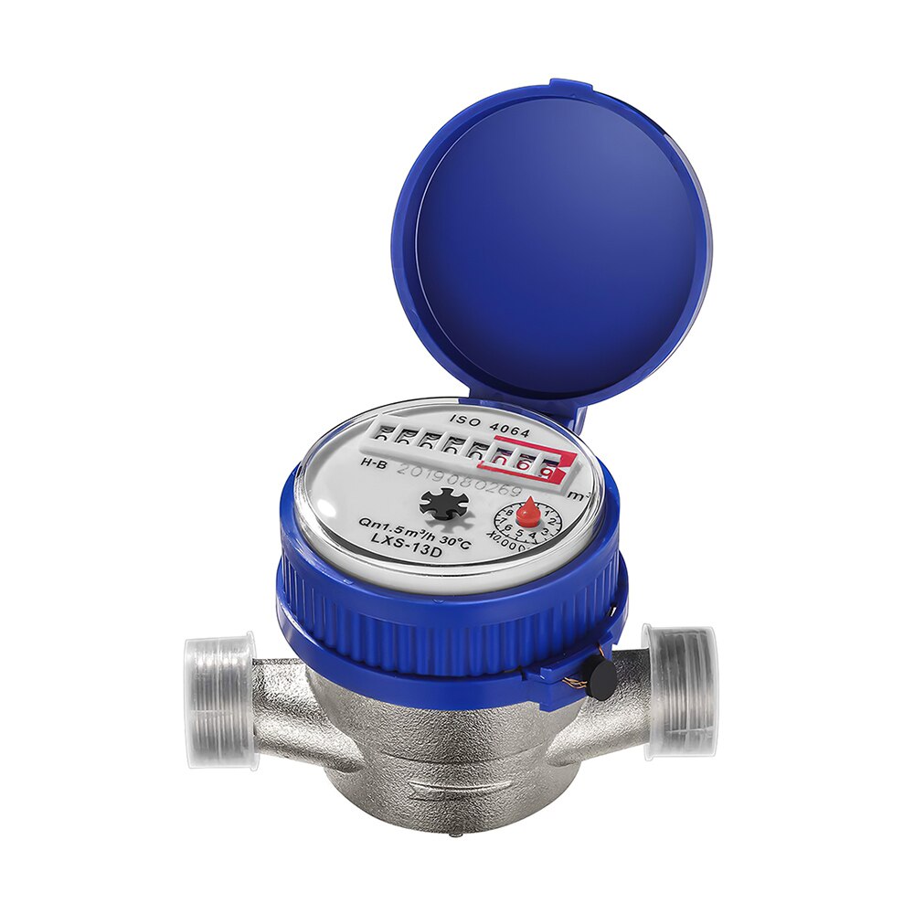1/2" Digital Dial Garden Household Water Meter Plastic Cold Water Meter Single Water Flow Dry Table Liquid Measuring Tools