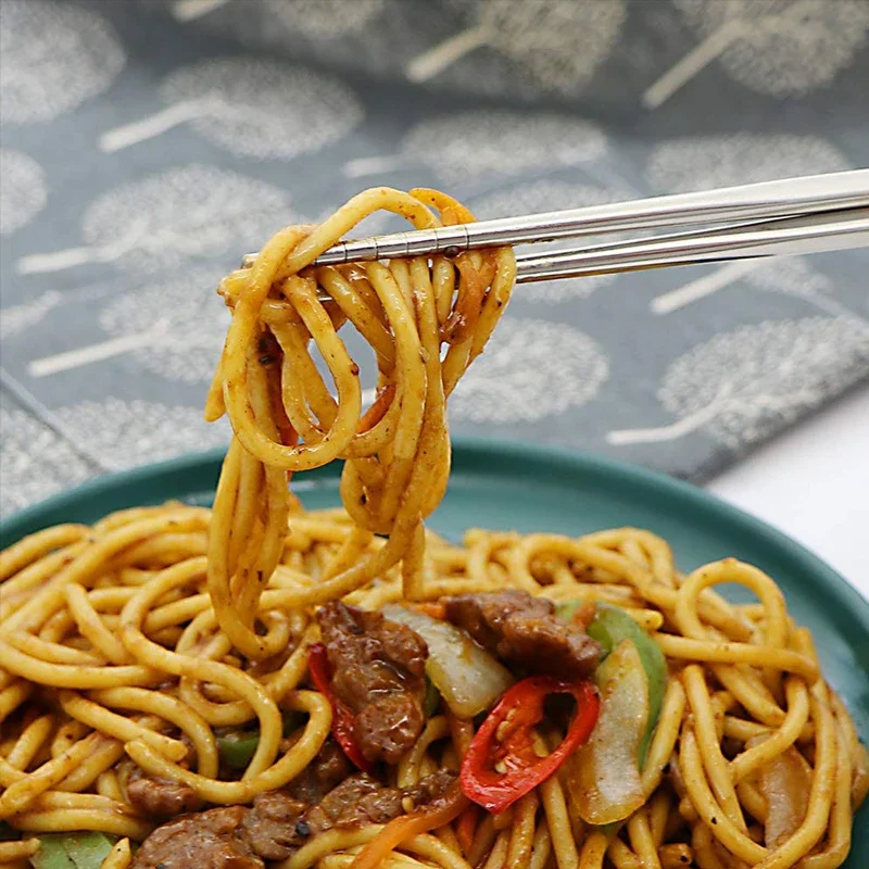 30/1 par de palillos chinos de acero inoxidable, palillos de Sushi antideslizantes, palillos de Metal de comida japonesa coreana, vajilla de cocina reutilizable