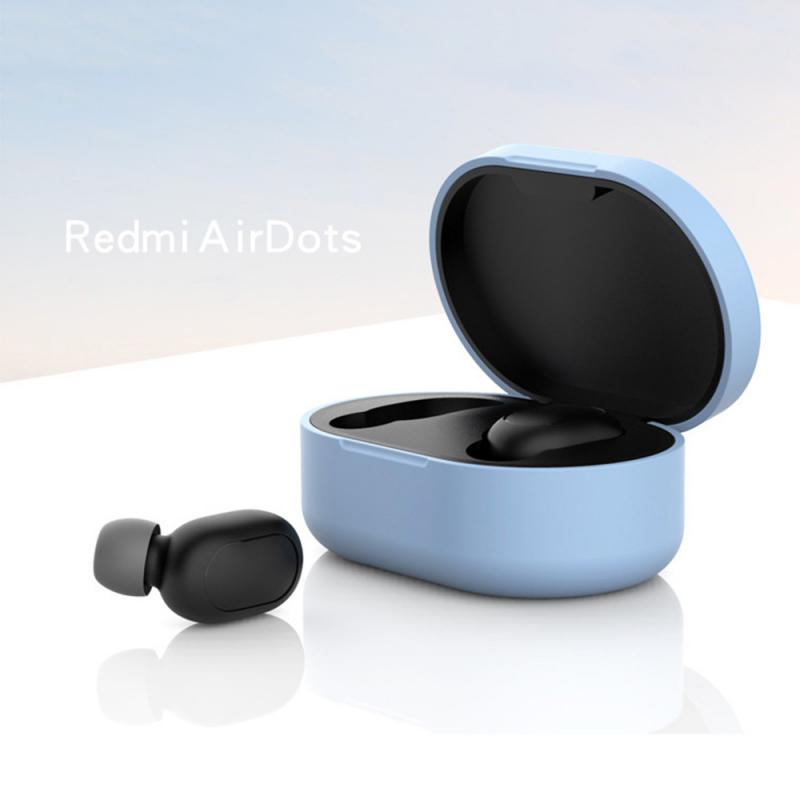 Silicone Cover Earphone Case suitable For Redmi Airdots Case comfortable For Redmi Airdots Mi True Wireless Earbuds Basic: Sky Blue