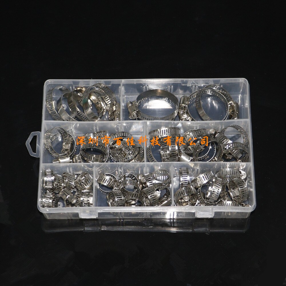 60pcs7 specifications stainless steel hoop ring box 8-38MM American throat hoop ring clamp hoop combination