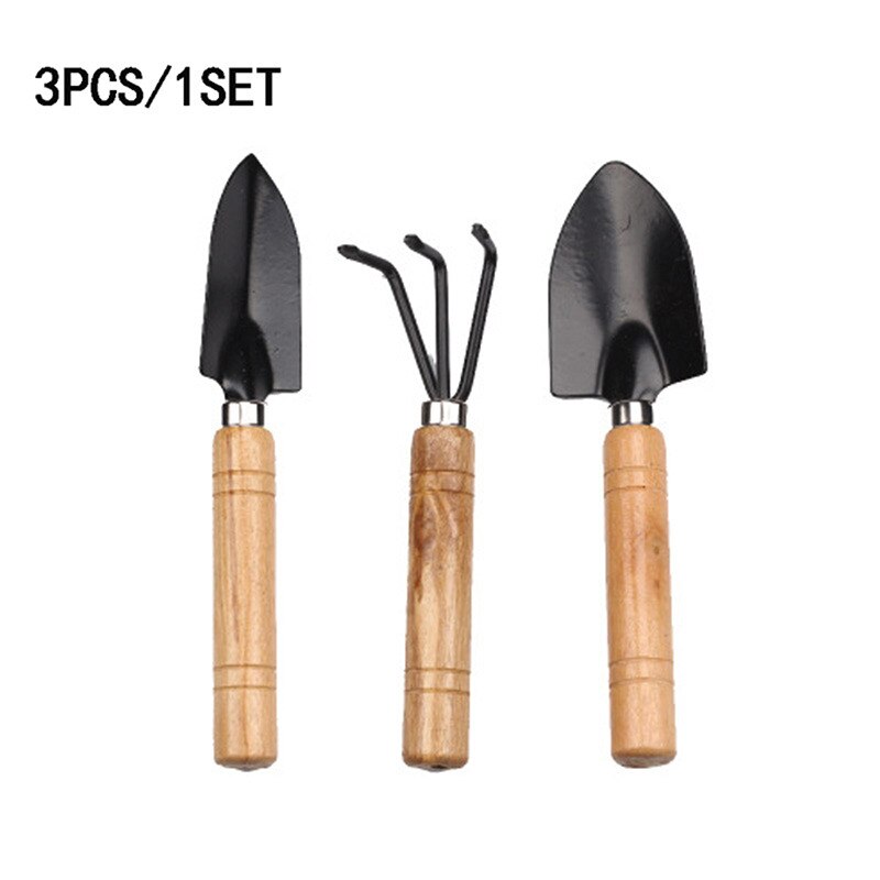 3Pcs Mini Shovel Rake Set Shovel for Plants Bonsai Tools Garden Mini Hand Tools Miniature Planting Set Wooden Handle Spade Set: G351163