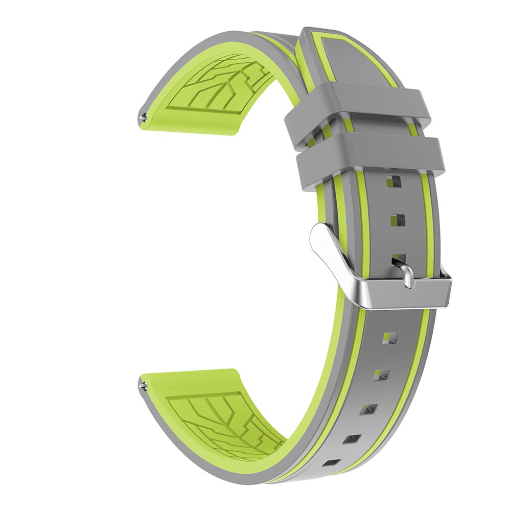 Voor Huawei Horloge Gt 2 46Mm Gt GT2 Strap Twee Tone Siliconen Horloge Band Horlogeband Vervanging Sport Armband 22Mm Horloge Band: Gray lime